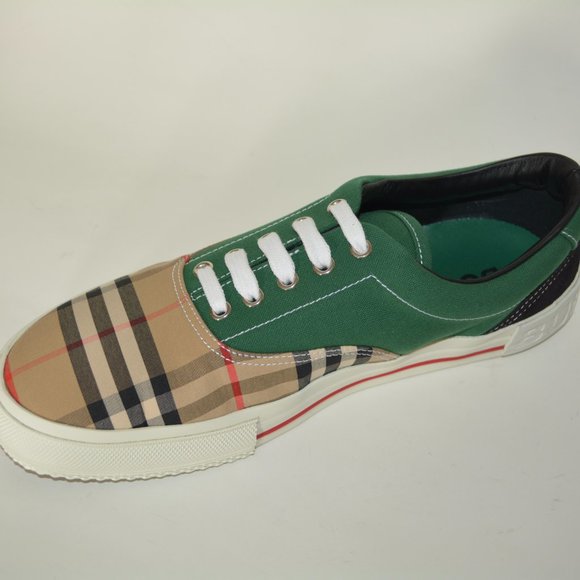 NWT BURBERRY MENS  ARCHIVE CALF SUEDE COTTON VINTAGE CHECK COLOUR - BLOCK SNEAKE - Picture 7 of 10